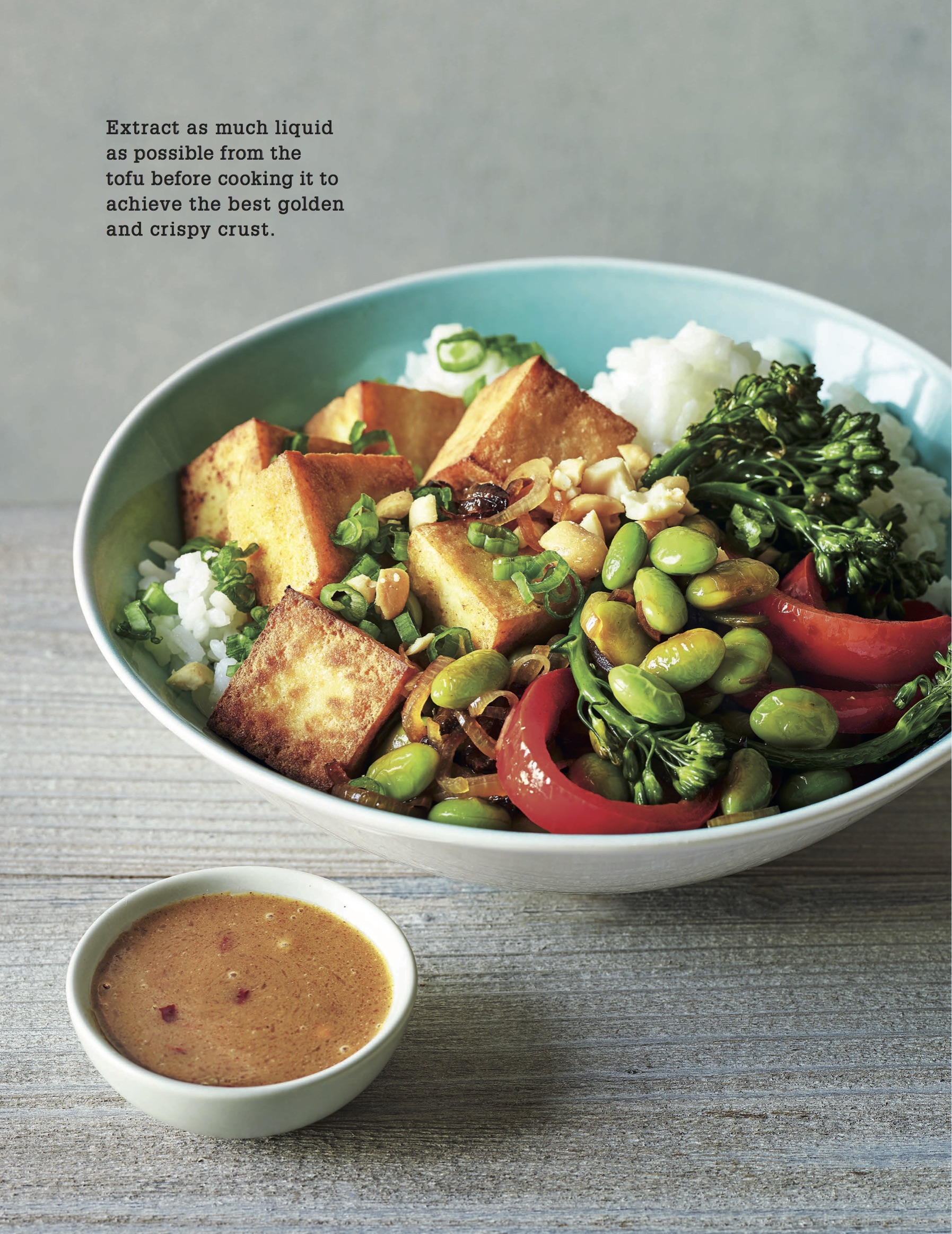 Crispy Tofu Bowl With Broccolini, Edamame & Peanut Sauce - Edible Nashville