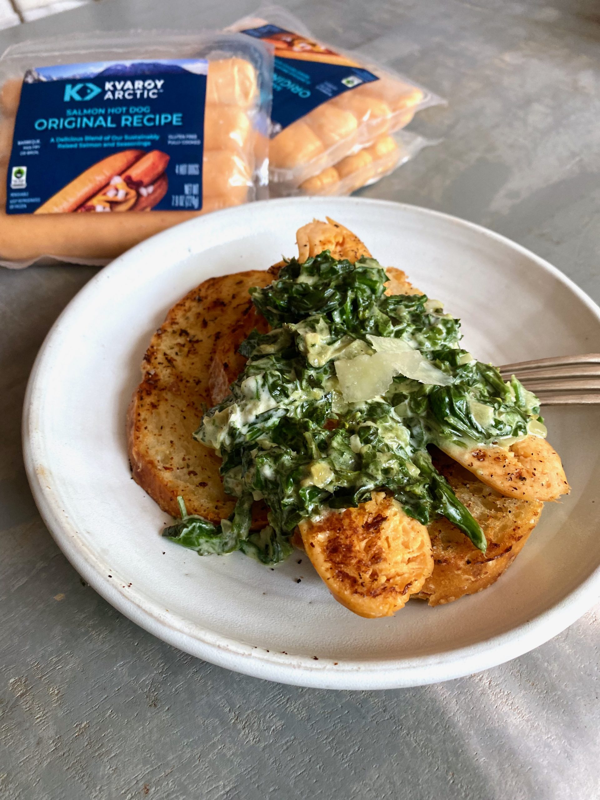Sloppy Salmon Dogs with Greens - Edible Nashville