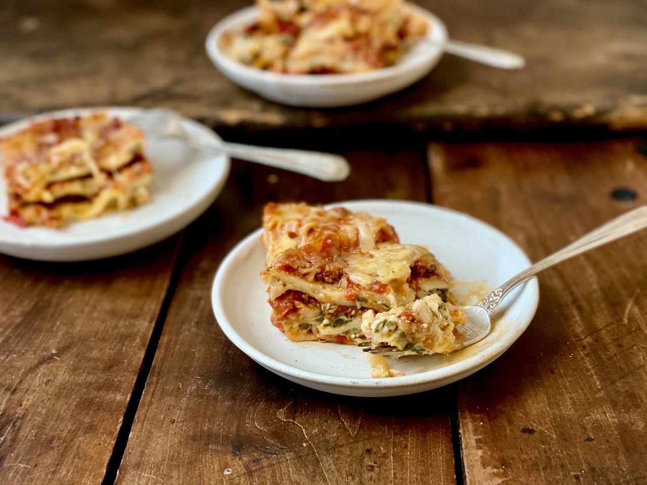 lasagna lamb white sauce marinara