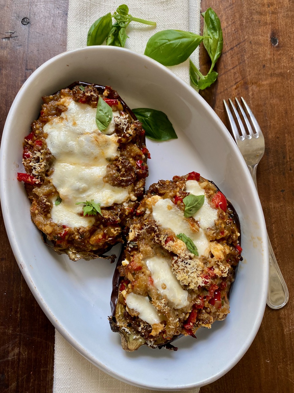 Stuffed Eggplant with Lamb and Cheese - Edible Nashville