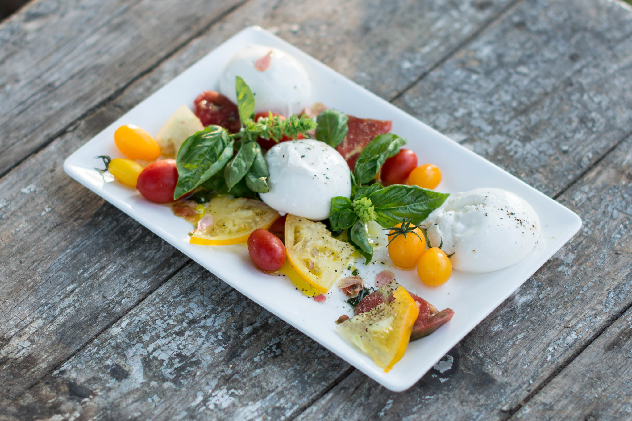 Heirloom Tomato Salad with Burrata and Herb Gremolata - Edible Nashville