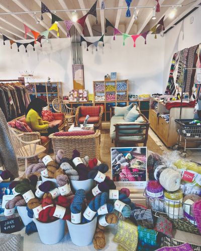 Cozy quarters at MDK’s world HQ in Nashville (Modern Daily Knitting)